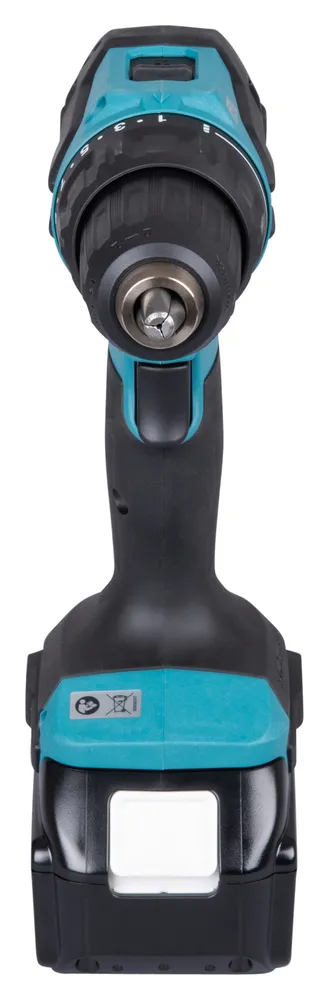 Pildil on Makita akutrell DDF490WF, millel on tealne korpus, must käepide ja aku.