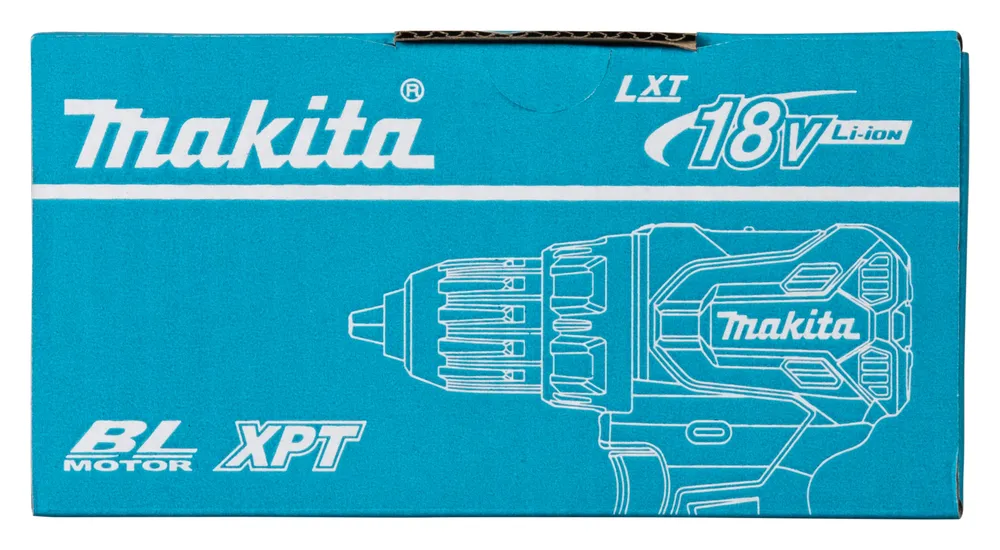 Pildil on Makita akutrelli DDF490Z karp, millel on näha toote joonis ja kirjeldused.