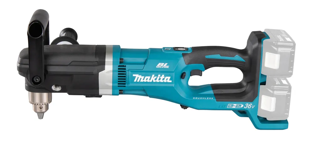 Pildil on Makita akunurktrell DDA460ZK, millel on kaks tühja akut.