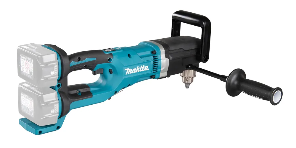 Pildil on Makita akunurktrell DDA460ZK koos kahe akumuhviga, mis annavad aimu selle aku toiteallikast.
