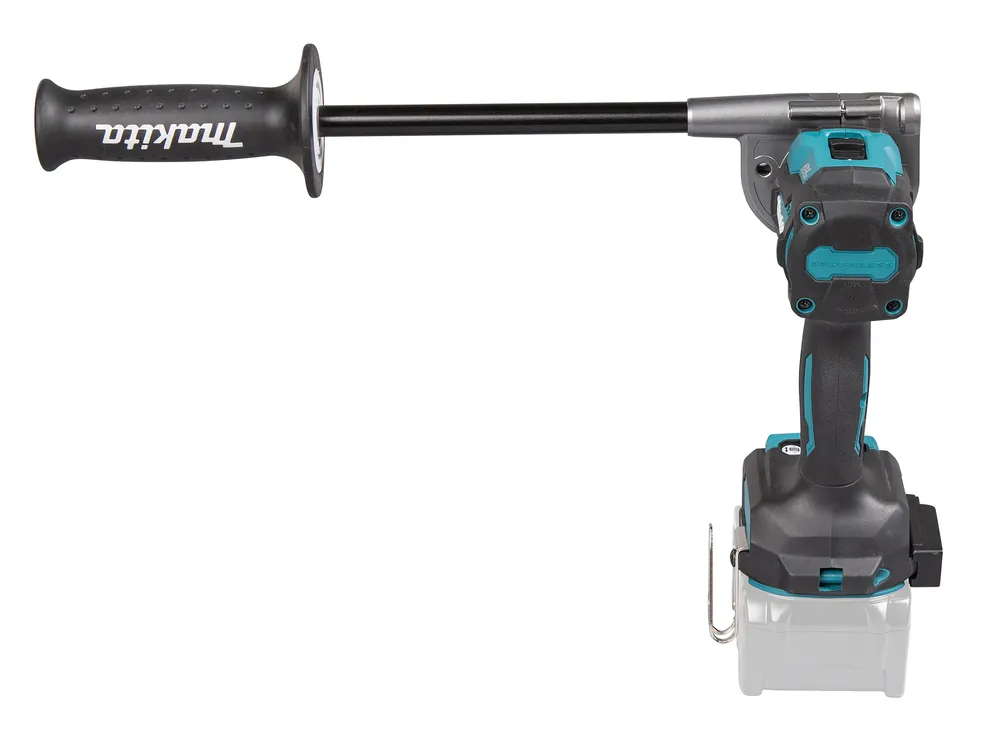 Pildil on Makita akutrell DF001GZ01 koos lisatarvikuga, mis koosneb käepidemest ja metallvardast.