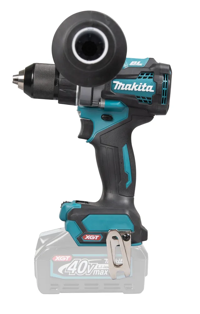 Pildil on Makita akutrell DF001GZ01, mille küljes on lisakäepide ja XGT akuklamber, kuid aku ja laadija ei kuulu komplekti.