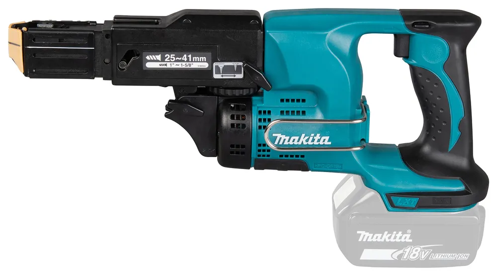 Pildil on Makita akulindikruvikeeraja DFR450ZX, millel on Makita logo ja see näib olevat valmis kasutamiseks.
