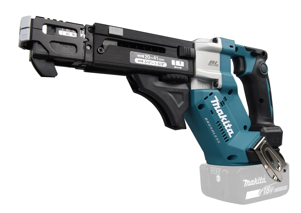 Pildil on Makita akulindistuskruvikeeraja DFR452Z, mis on musta ja türkiissinise värviga ning millel on selgelt näha...