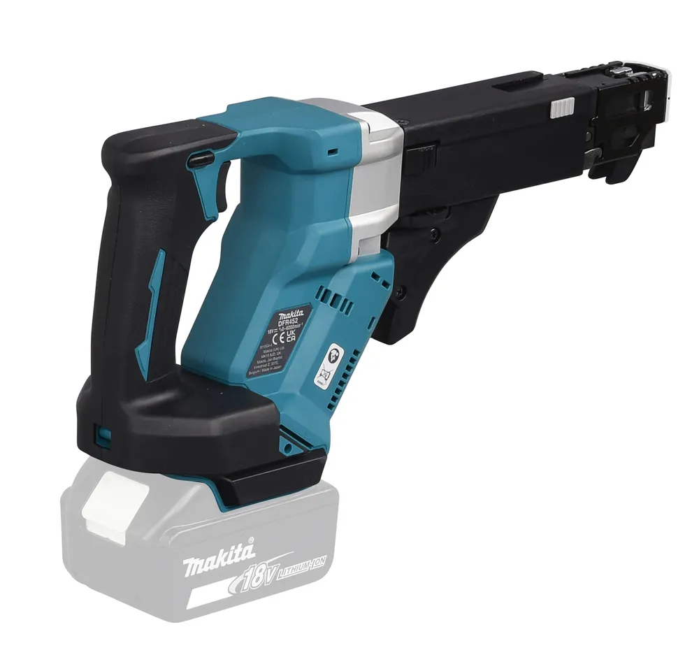 Pildil on Makita akulindikruvikeeraja DFR452Z, millel on aku, kuid laadijat pole.