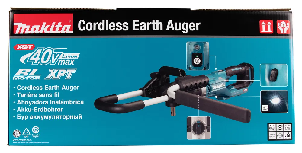 Аккумуляторный почвенный бур Makita DG002GZ, XGT, без аккумулятора и зарядного устройства