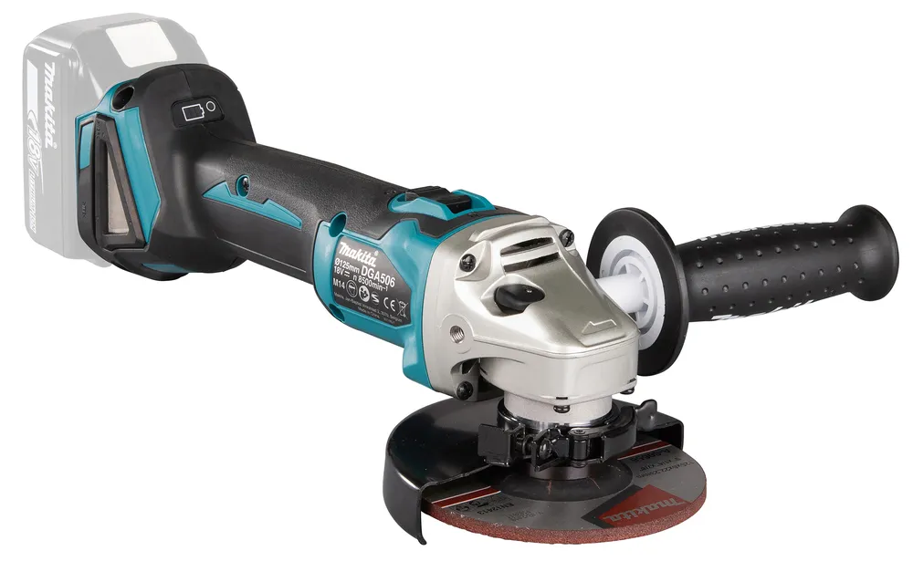 Makita akumuliatorinis kampinis šlifuoklis DGA506Z, be akumuliatoriaus ir įkroviklio