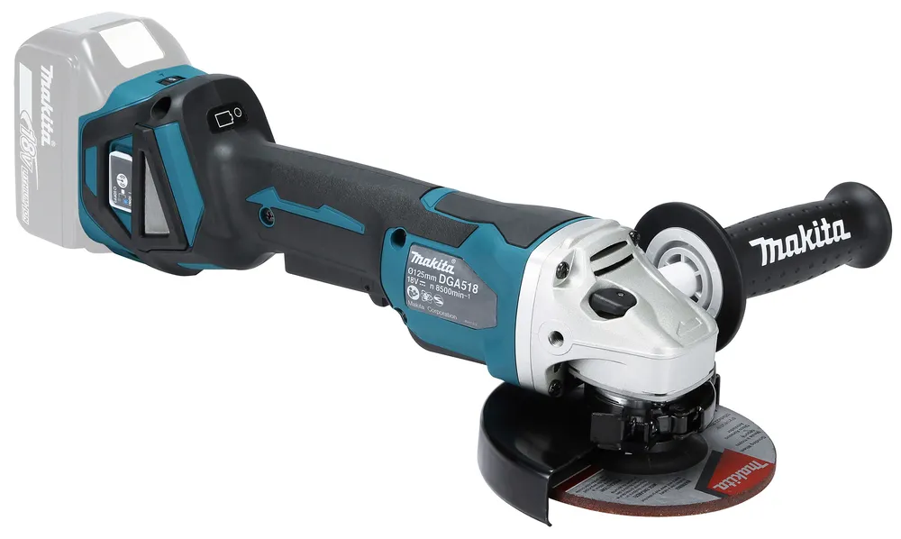 Аккумуляторная угловая шлифовальная машина Makita DGA518ZU, без аккумулятора и зарядного устройства