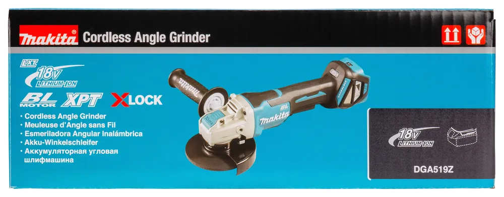 Makita cordless angle grinder DGA519Z, without battery and charger