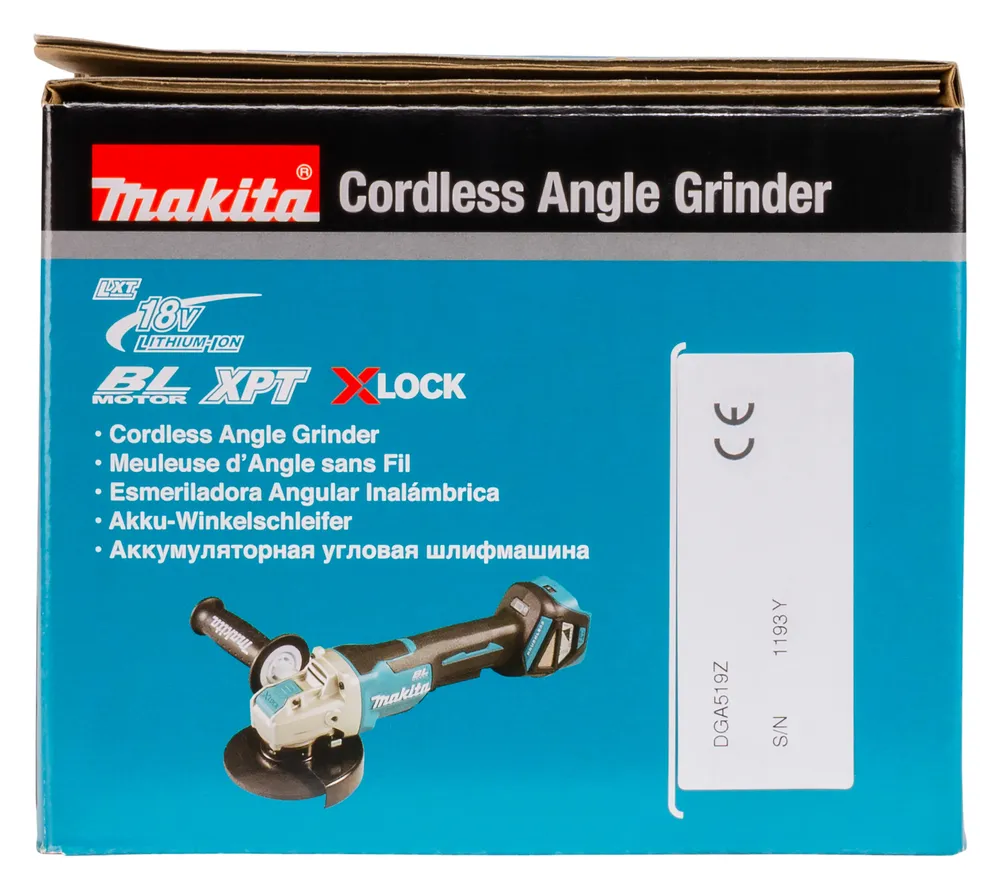 Makita cordless angle grinder DGA519Z, without battery and charger
