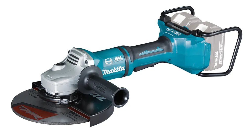 Pildil on näha Makita akunurklihvija DGA900ZX1 koos aku ja laadijata.