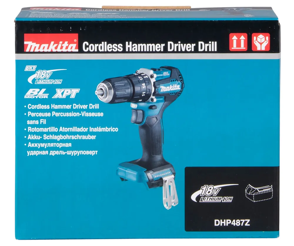 "Makita" akumuliatorinis smūginis grąžtas DHP487Z, be akumuliatoriaus ir įkroviklio