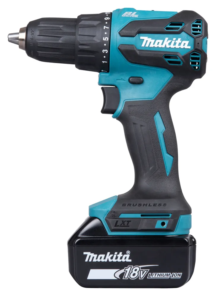 Pildil on näha Makita akulööktrell DHP490SF1J koos akuga.