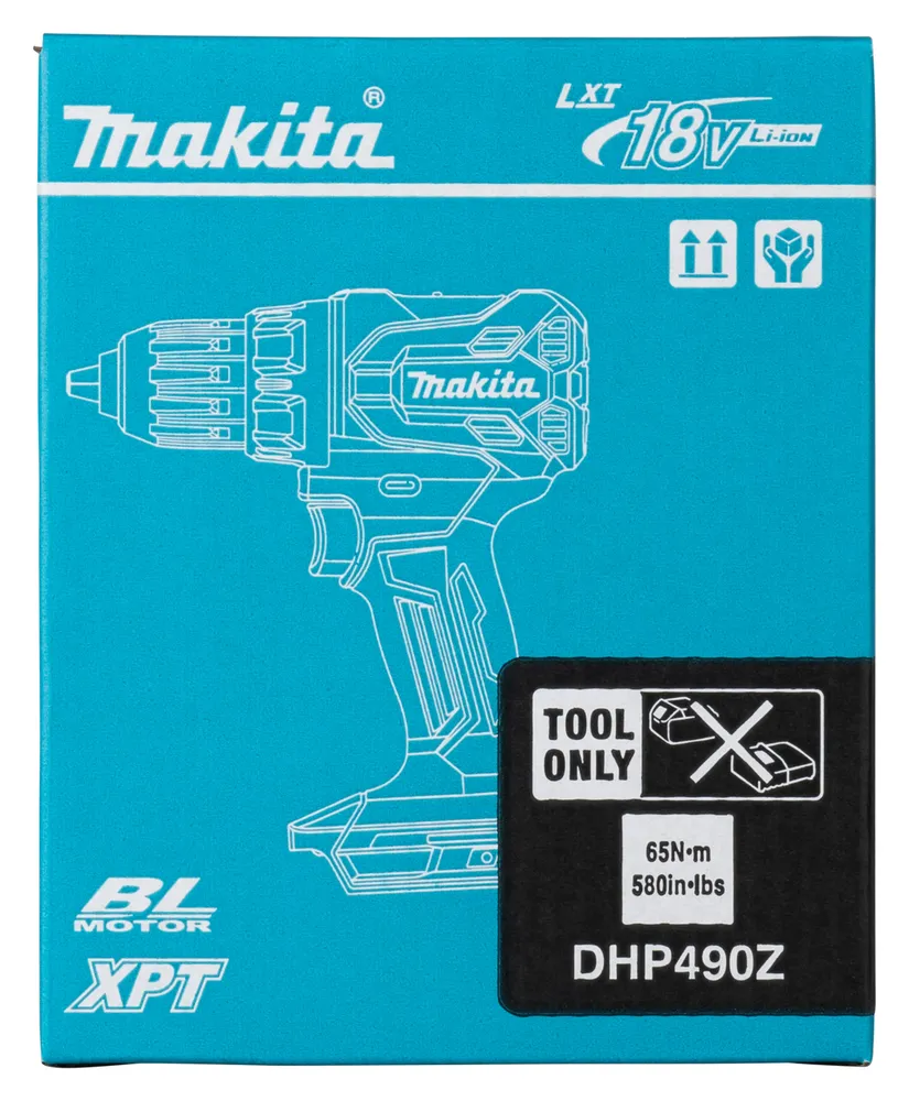 Makita akumuliatorinis smūginis gręžtuvas DHP490Z, be akumuliatoriaus ir įkroviklio