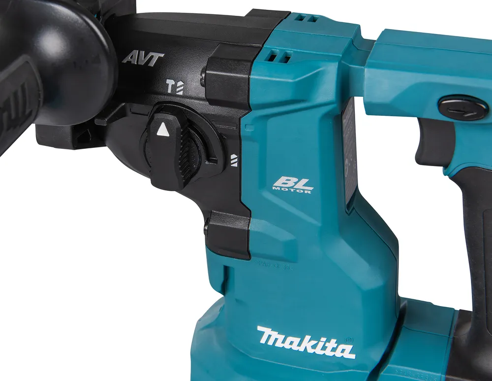 Pildil on näha Makita akupuurvasara DHR183Z osa, millel on silmapaistev sinine korpus ja käepide.
