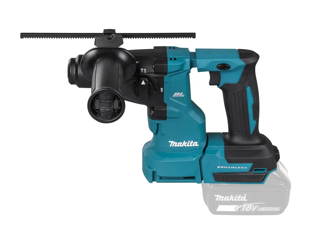Pildil on Makita akupuurvasar DHR183Z, mida iseloomustab ergonoomiline disain ja turvakaitse.
