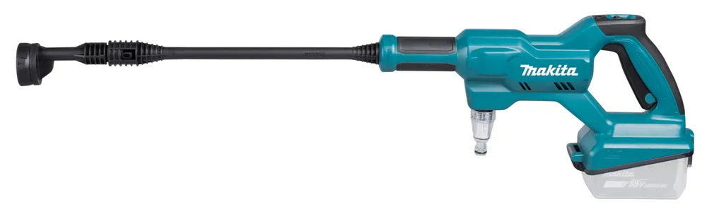 Pildil on Makita akuga survepesur, millel on toru ja otsik.