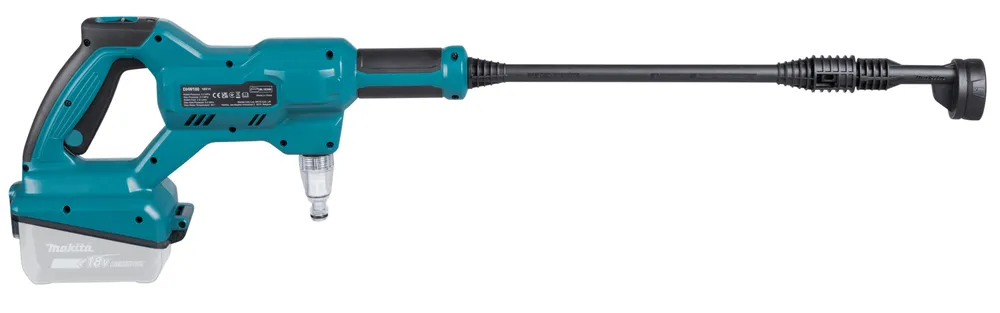 Pildil on Makita akusurvepesur DHW180Z, mis sisaldab voolikute ja pihustideta kere ning akut.