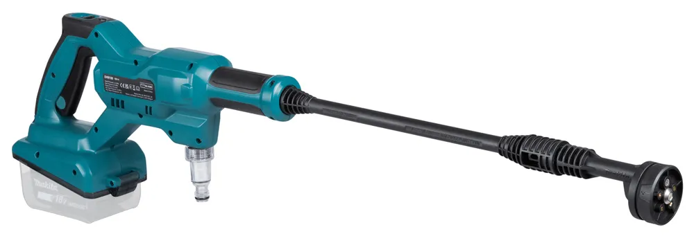 Pildil on Makita akusurvepesur DHW180Z, millel on toru ja otsik.