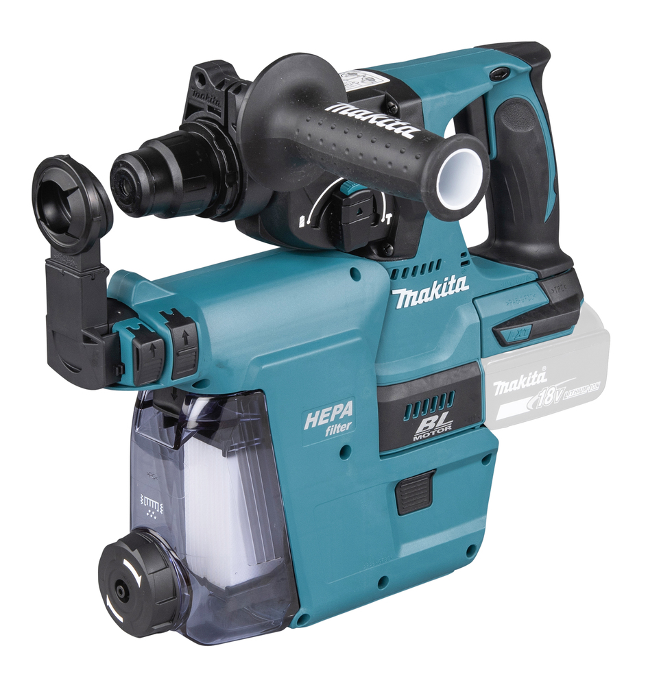 Аккумуляторный перфоратор Makita DHR242RTJW + система сбора пыли, без аккумулятора и зарядного устройства