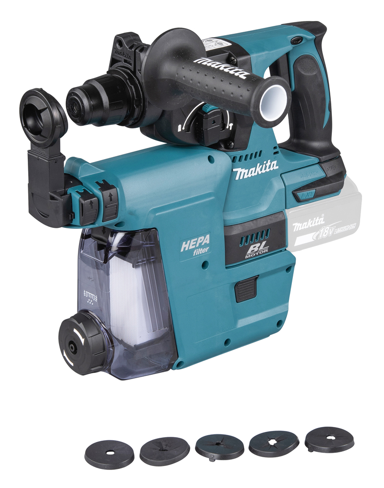 Аккумуляторный перфоратор Makita DHR242RTJW + система сбора пыли, без аккумулятора и зарядного устройства