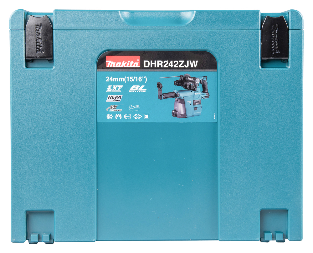 Аккумуляторный перфоратор Makita DHR242RTJW + система сбора пыли, без аккумулятора и зарядного устройства