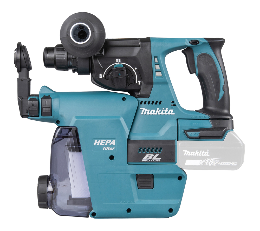 Аккумуляторный перфоратор Makita DHR242RTJW + система сбора пыли, без аккумулятора и зарядного устройства