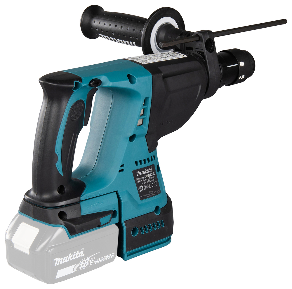 Аккумуляторный перфоратор Makita DHR243ZJW + система сбора пыли, без аккумулятора и зарядного устройства