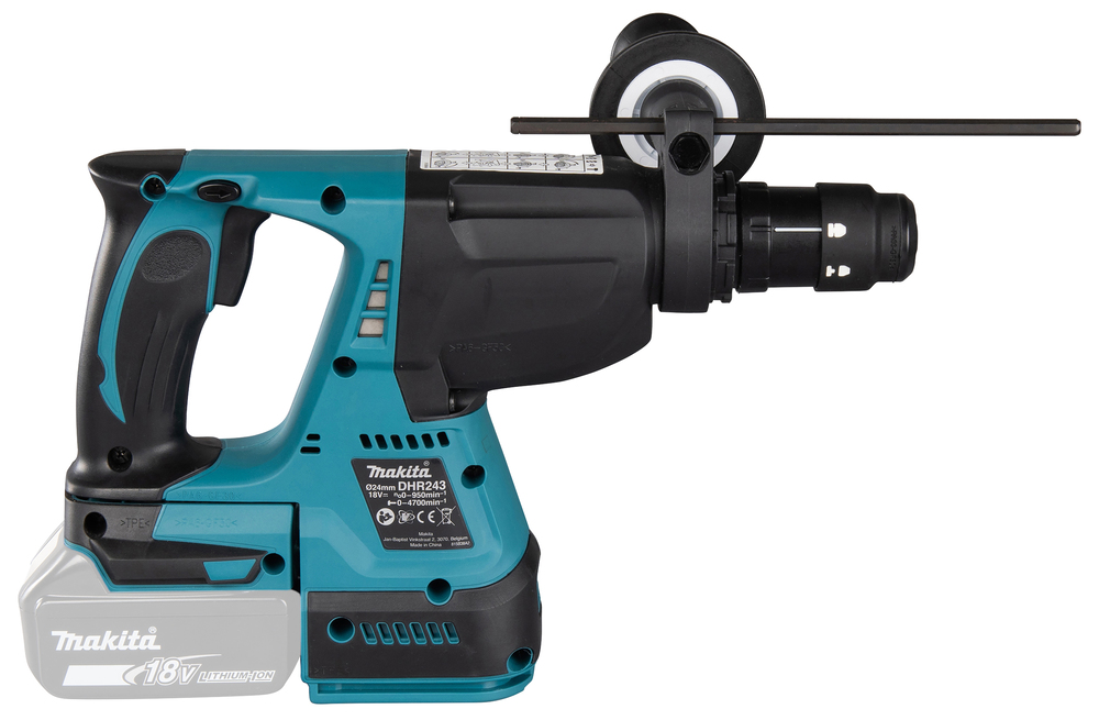 Аккумуляторный перфоратор Makita DHR243ZJW + система сбора пыли, без аккумулятора и зарядного устройства