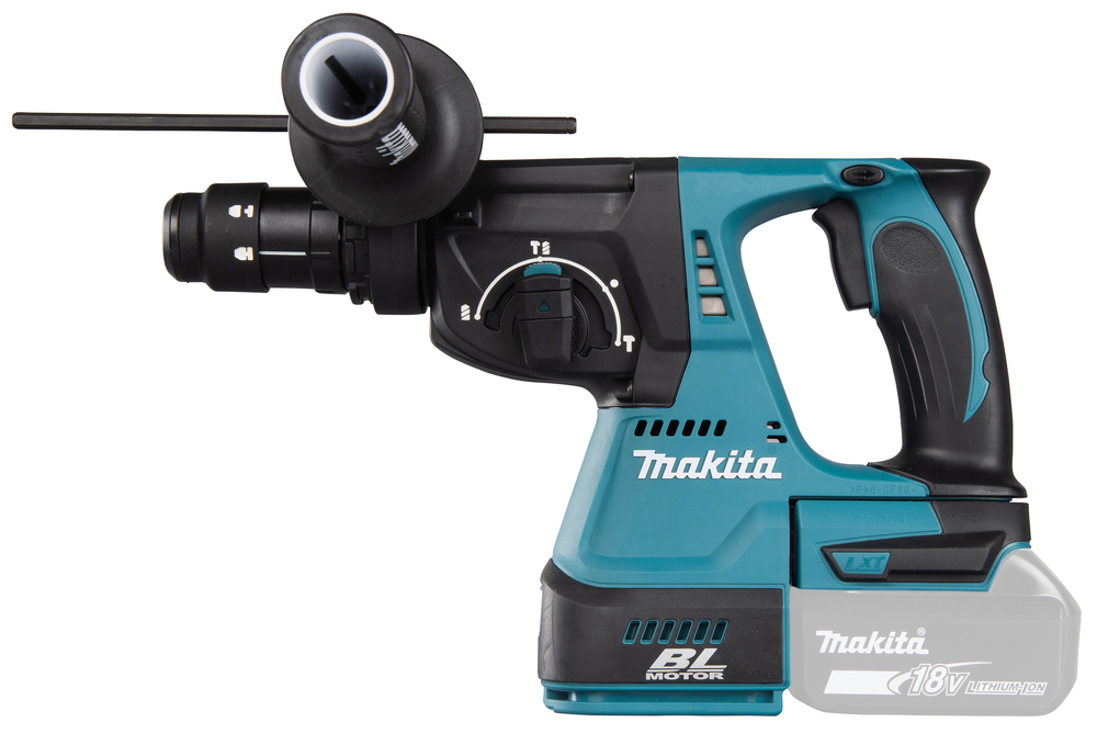 Аккумуляторный перфоратор Makita DHR243ZJW + система сбора пыли, без аккумулятора и зарядного устройства