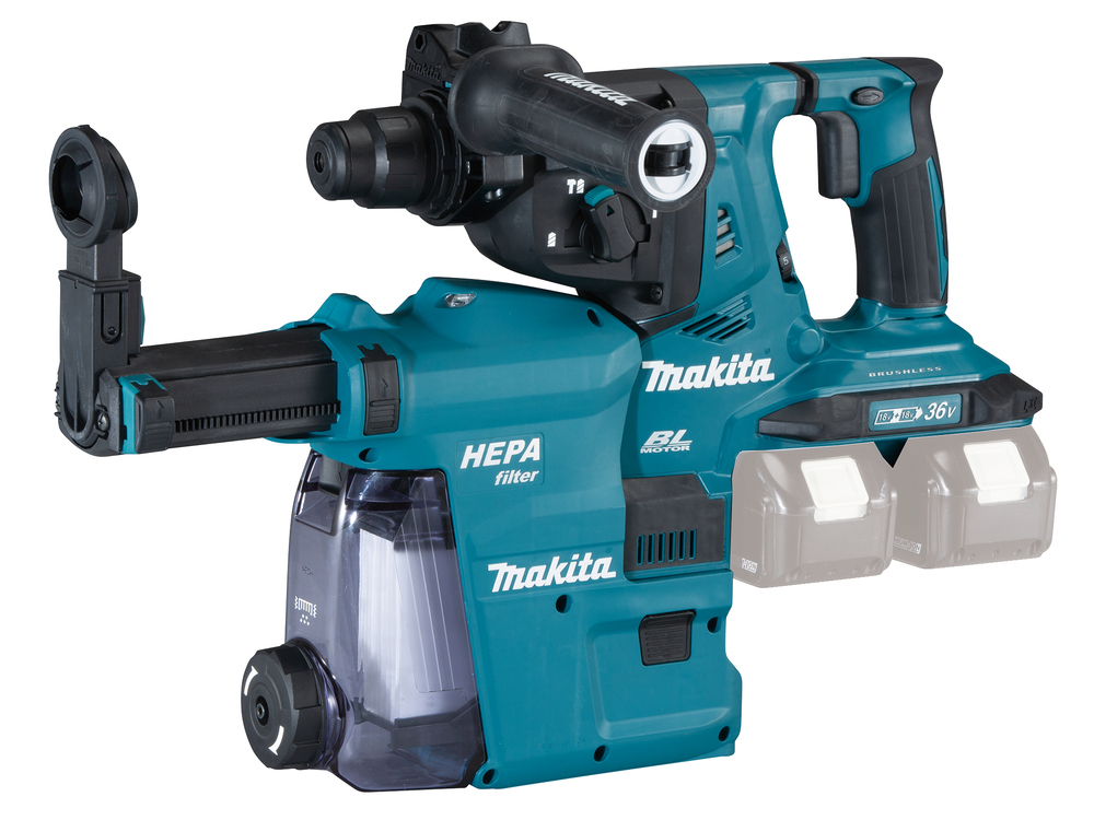 Аккумуляторный перфоратор Makita DHR280ZWJ + система сбора пыли, без аккумулятора и зарядного устройства
