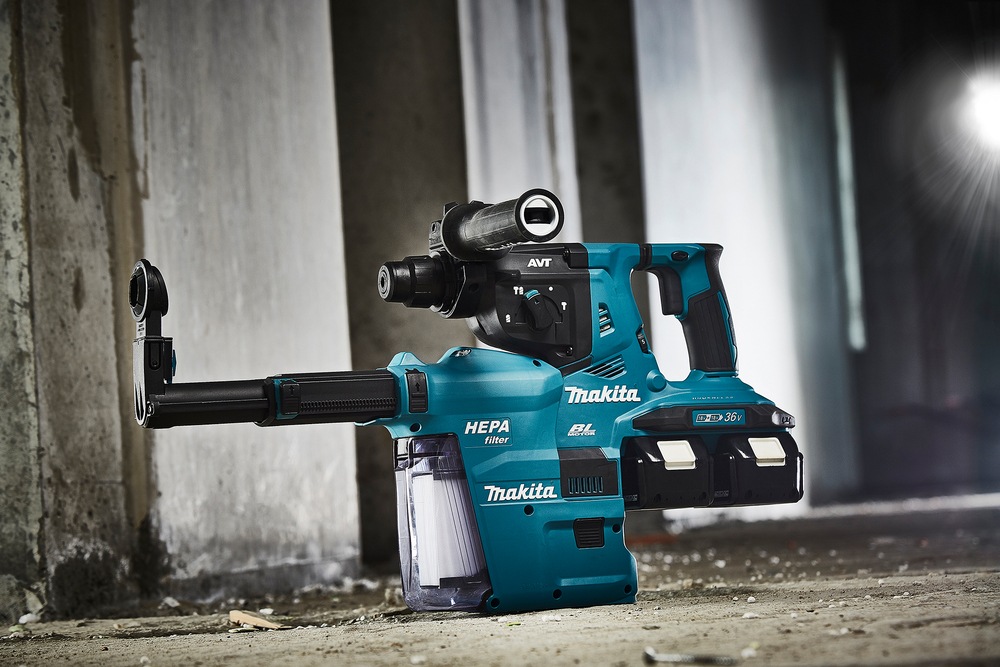 Аккумуляторный перфоратор Makita DHR280ZWJ + система сбора пыли, без аккумулятора и зарядного устройства