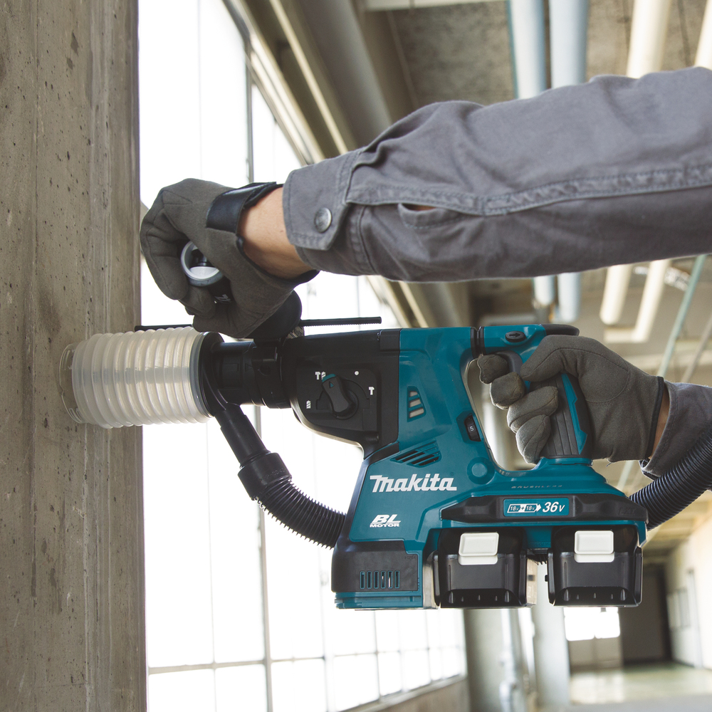 Аккумуляторный перфоратор Makita DHR280ZWJ + система сбора пыли, без аккумулятора и зарядного устройства