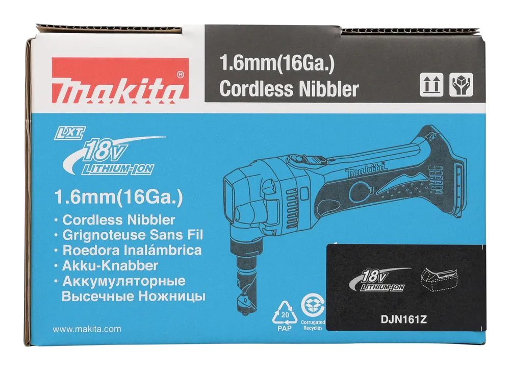 Makita battery metal sheet cutter DJN161Z, without battery and charger