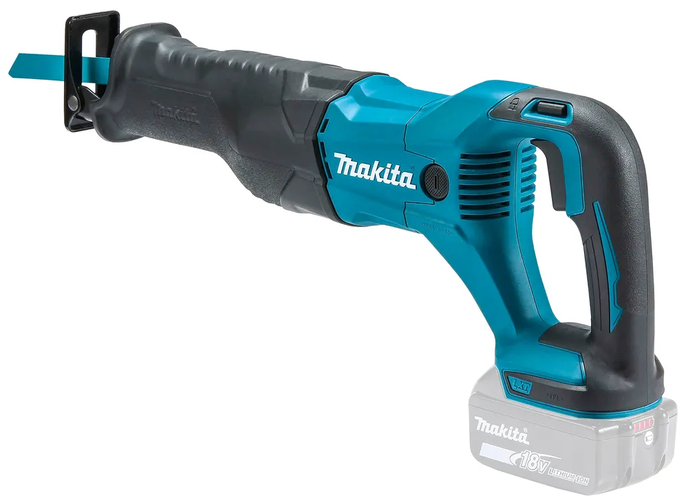 Pildil on kujutatud Makita akuuniversaalsaag DJR186Z koos akuga.