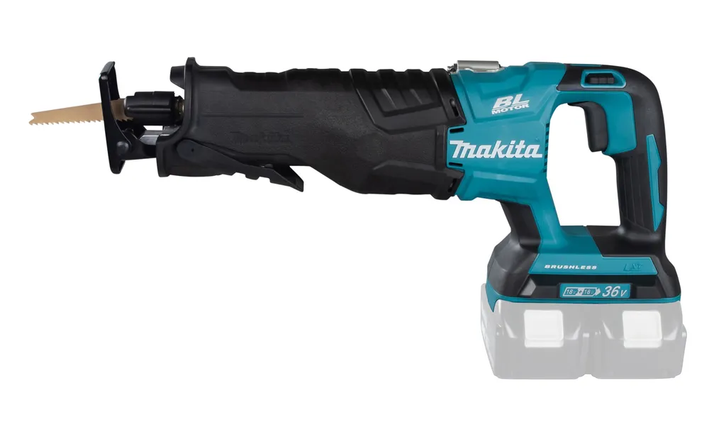 Pildil on Makita akuuniversaalsaag DJR360Z, ilma aku ja laadijata.