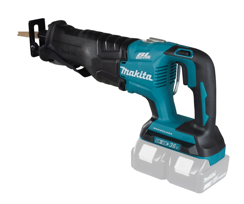 Pildil on kujutatud Makita akuuniversaalsaag DJR360Z, mis on valmis kasutamiseks.