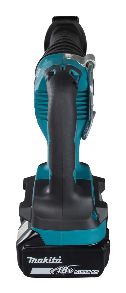 Pildil on kujutatud Makita akuuniversaalsaag DJR360Z, mille alumises osas on näha 18V Lithium-ion aku.
