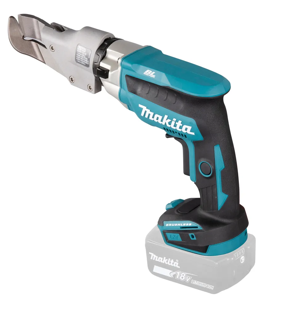 Pildil on Makita akuplekilõikur DJS131Z, mida iseloomustab tugev ehitus ja ergonoomiline disain.