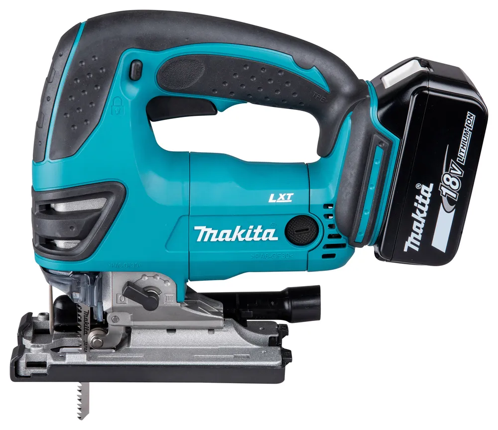 Pildil on kujutatud Makita DJV180Z akutööriista, mis on tööriistapoodide müügiloendis kirjeldatud kui Makita akutikksaag...