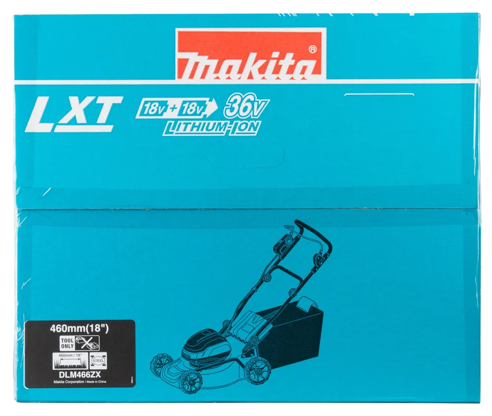 Makita cordless lawnmower DLM466ZX, without battery and charger
