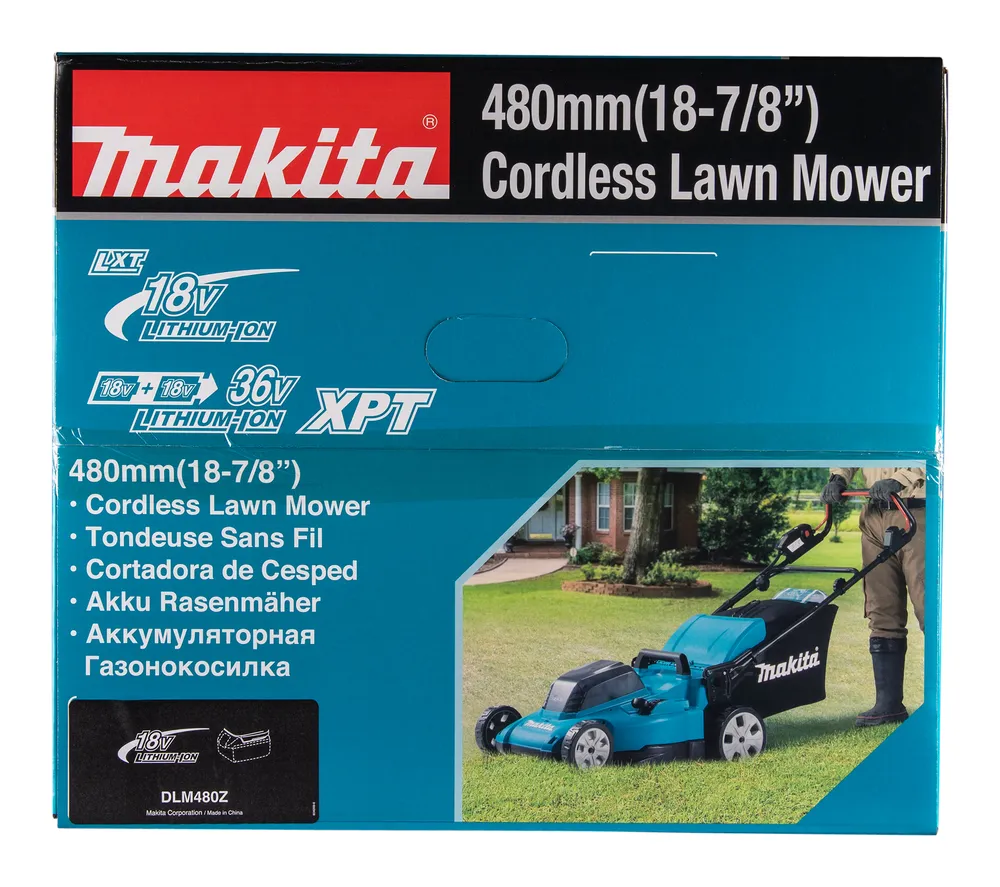 Makita cordless lawnmower DLM480Z, without battery and charger