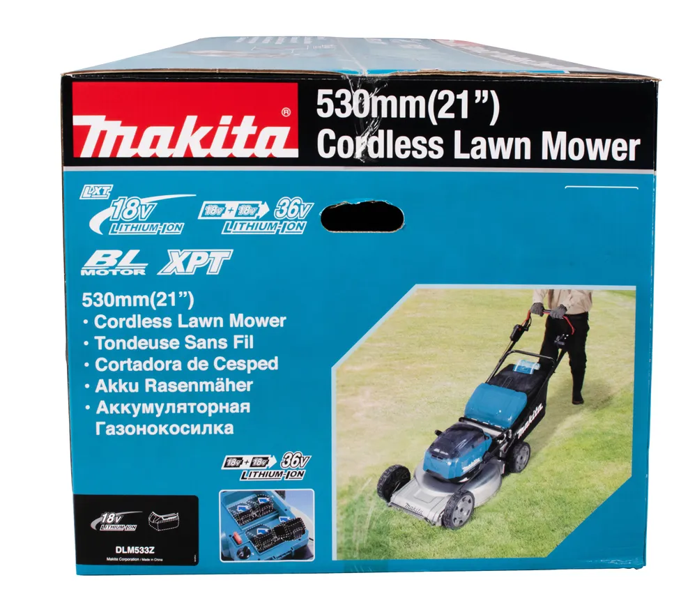 Makita cordless lawnmower DLM533Z, without battery and charger