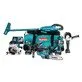 Pildil on Makita DLX7017GX1 combokit, mis sisaldab erinevaid tööriistu nagu saag, puur, lihvija, kettsaag, tolmuimeja ja...