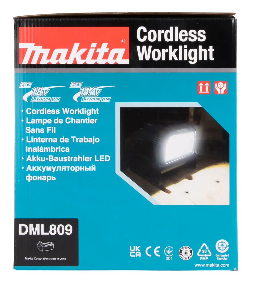 Makita LED spotlight DML809, without battery and charger