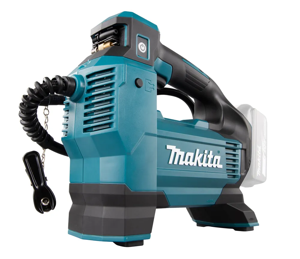 Pildil on Makita akupump DMP181Z, mis sobib hästi rehvide täispumpamiseks.