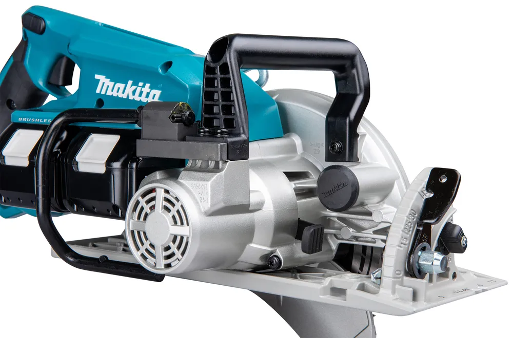 Pildil on Makita akuketassaag DRS780Z, ilma aku ja laadijata, näha on sae korpust ja detaile nagu käepide, ketas ja...