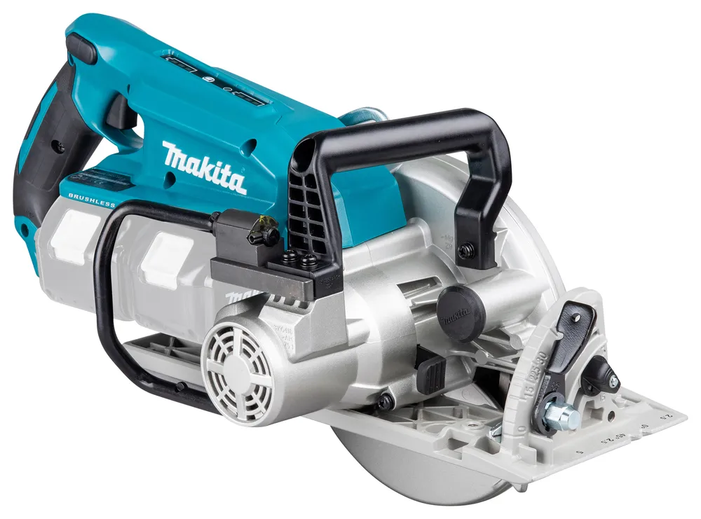 Pildil on Makita akuketassaag DRS780Z, millel on sinine korpus, mustad käepidemed ja saekettsaag.