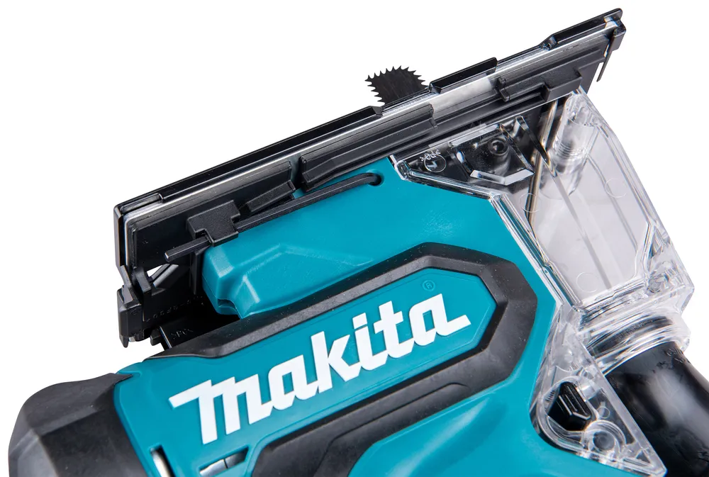 Pildil on näha Makita akukipsplaadi lõikuri DSD180Z detail, millel on selgelt eristuv Makita logo.