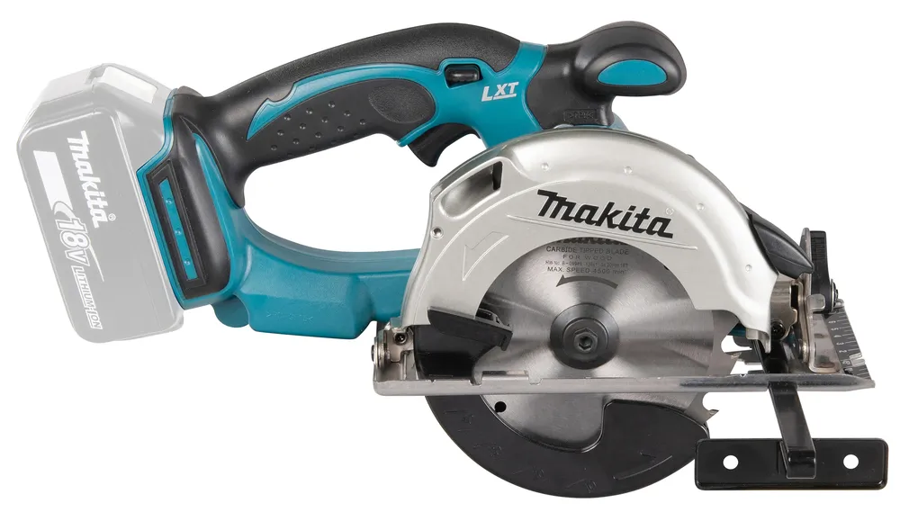 Pildil on Makita akuketassaag DSS501Z, ilma aku ja laadijata, näidates saagi konstruktsiooni ja detailid.
